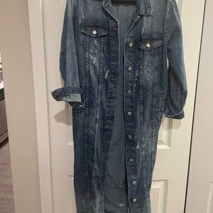 Long denim jacket